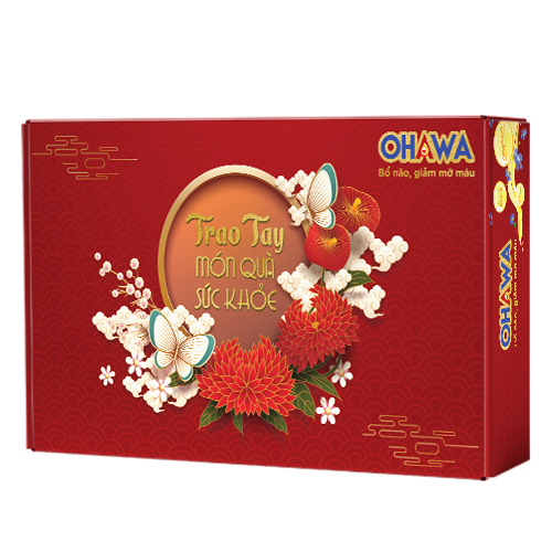 Set hộp quà tặng cao cấp 2 chai dầu ăn ép lạnh bền nhiệt OHAWA 250ml